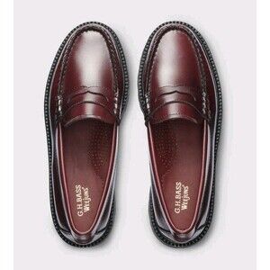 NWOB GH Bass WHITNEY SUPER LUG WEEJUNS LOAFER Size 9.5 Women In Wine MSRP $185